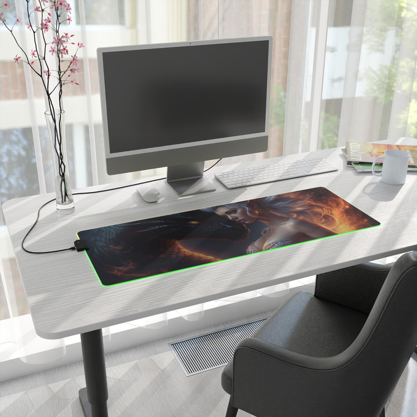 Lady Dragon & Dragon LED Gaming Mouse Pad