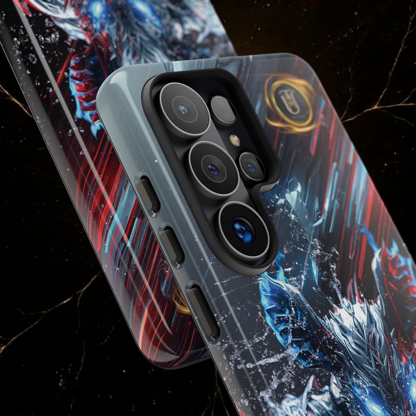 Lunar Metal Rat Samurai Phone Case — Warrior Rodent Armor Design
