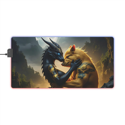 Dragon & Pig Lunar Zodiac LED Gaming Mouse Pad