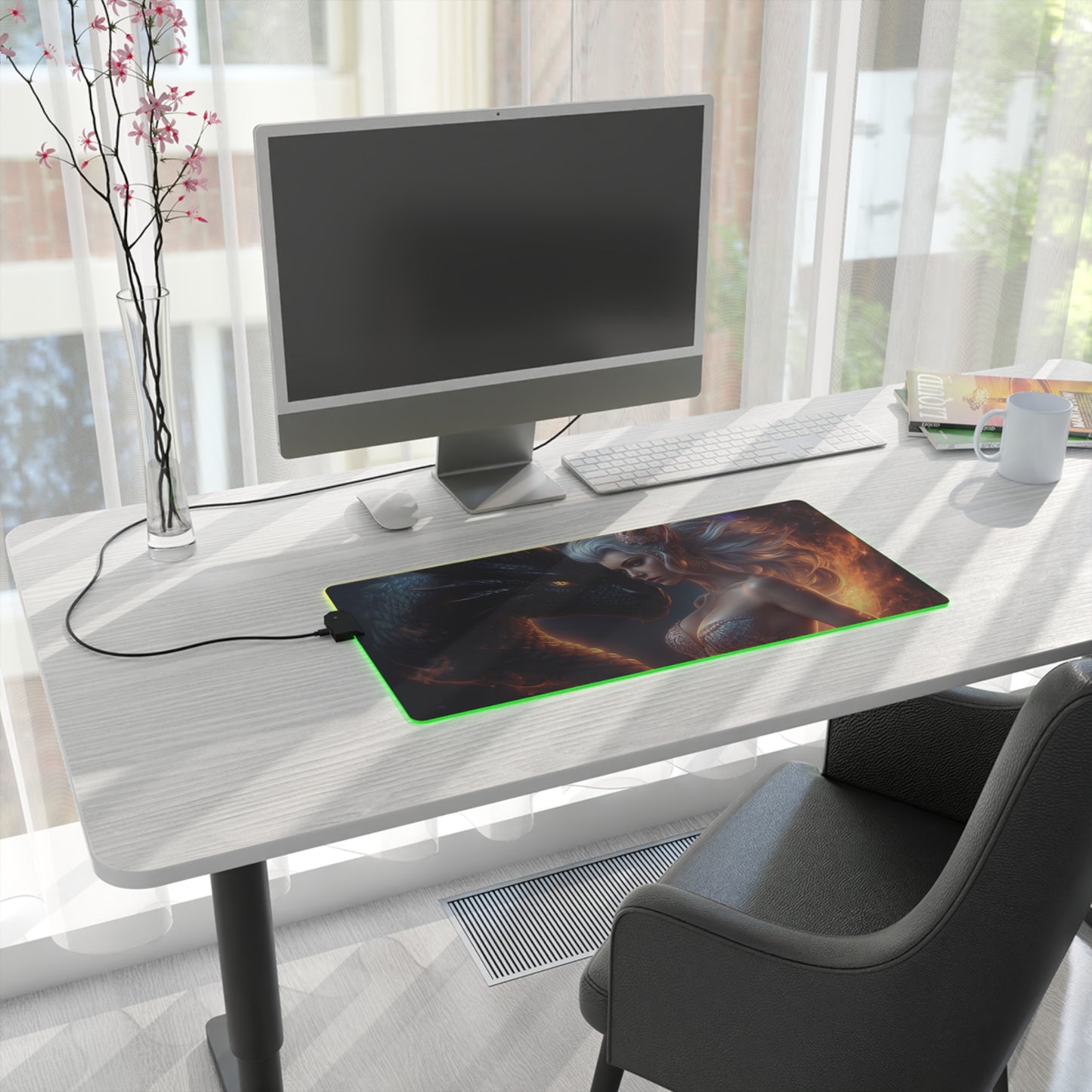 Lady Dragon & Dragon LED Gaming Mouse Pad