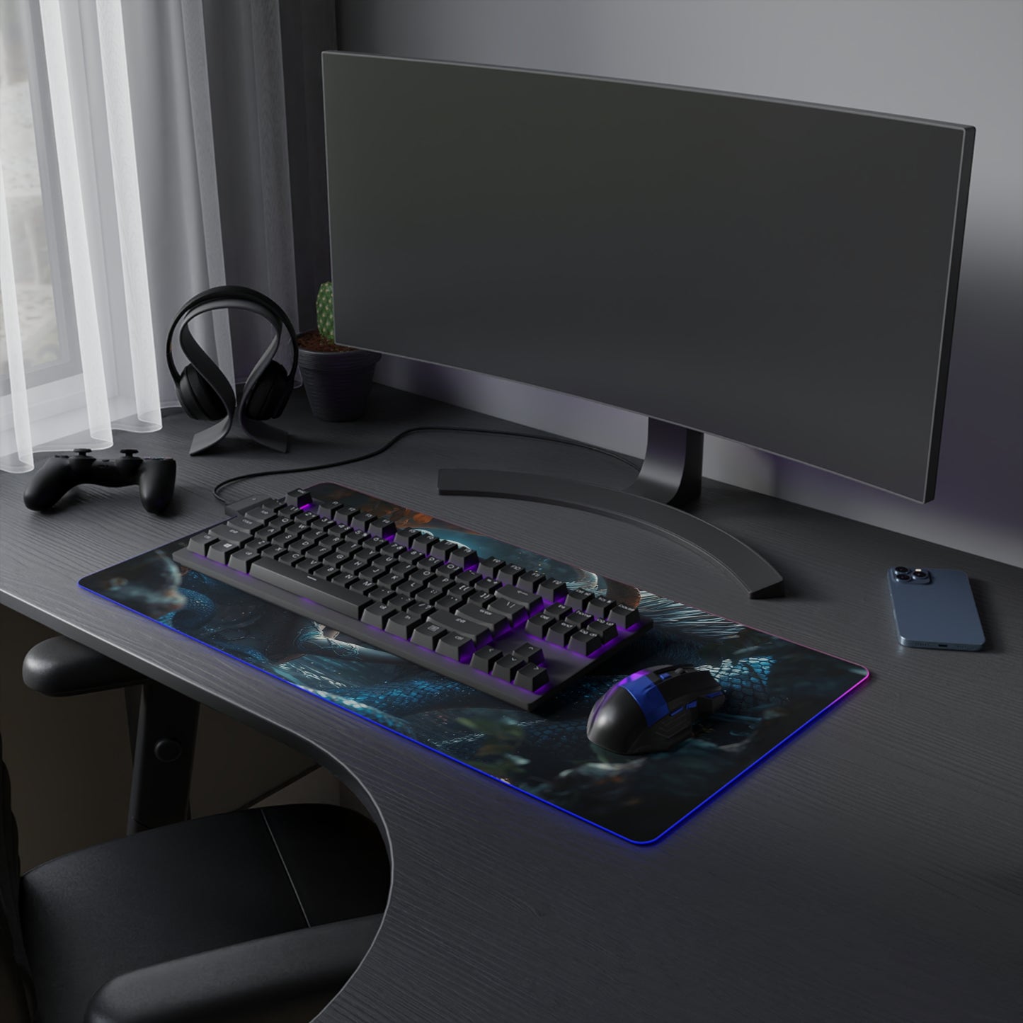 Lady Snake & Ox "Calm My Love" - LED Gaming Mouse Pad