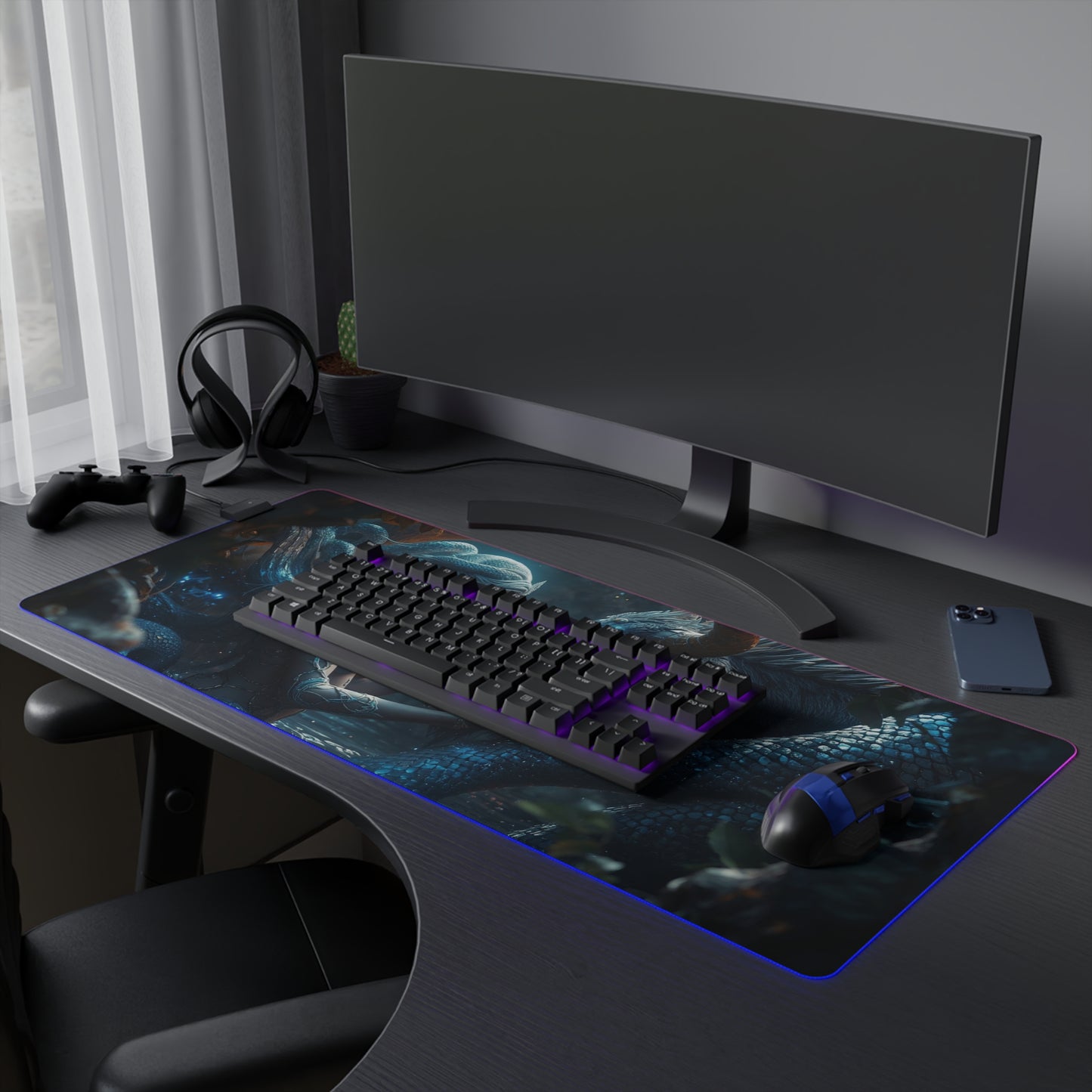 Lady Snake & Ox "Calm My Love" - LED Gaming Mouse Pad