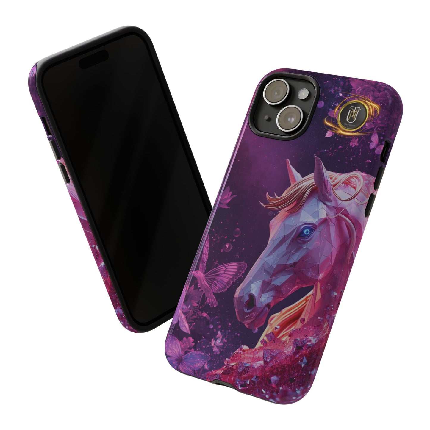 Quantum Pink Lunar Diamond Horse Tough Case — 2026 Pink Horse Phone Case