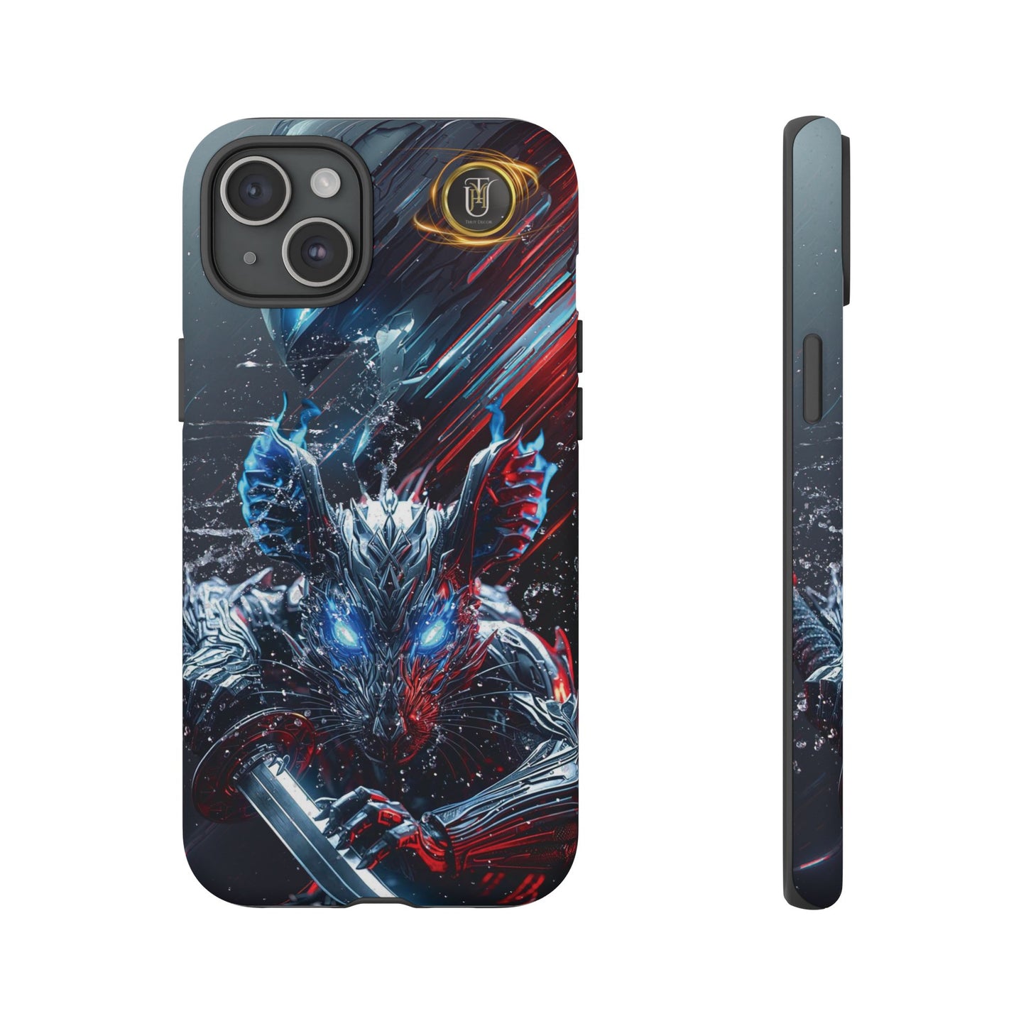 Lunar Metal Rat Samurai Phone Case — Warrior Rodent Armor Design