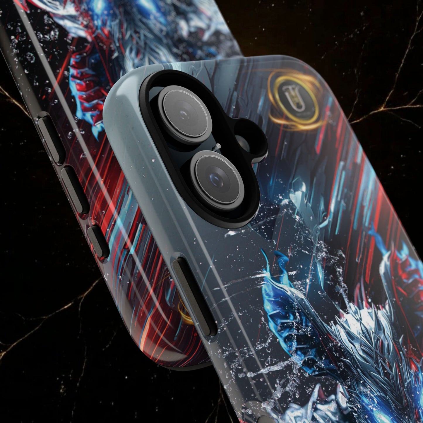 Lunar Metal Rat Samurai Phone Case — Warrior Rodent Armor Design