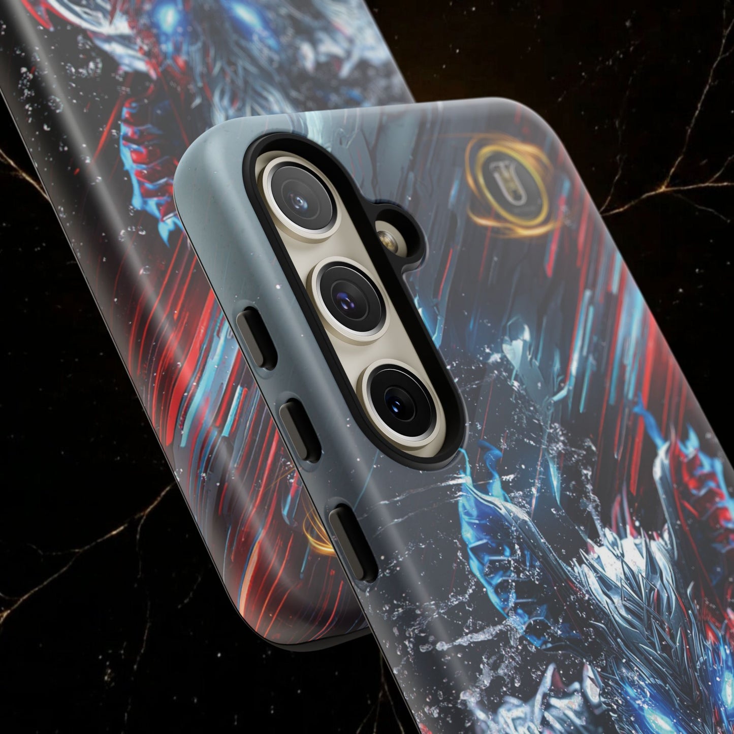 Lunar Metal Rat Samurai Phone Case — Warrior Rodent Armor Design