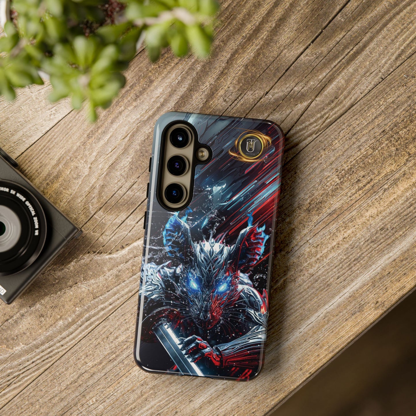 Lunar Metal Rat Samurai Phone Case — Warrior Rodent Armor Design