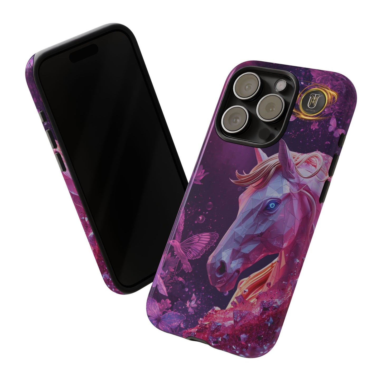 Quantum Pink Lunar Diamond Horse Tough Case — 2026 Pink Horse Phone Case