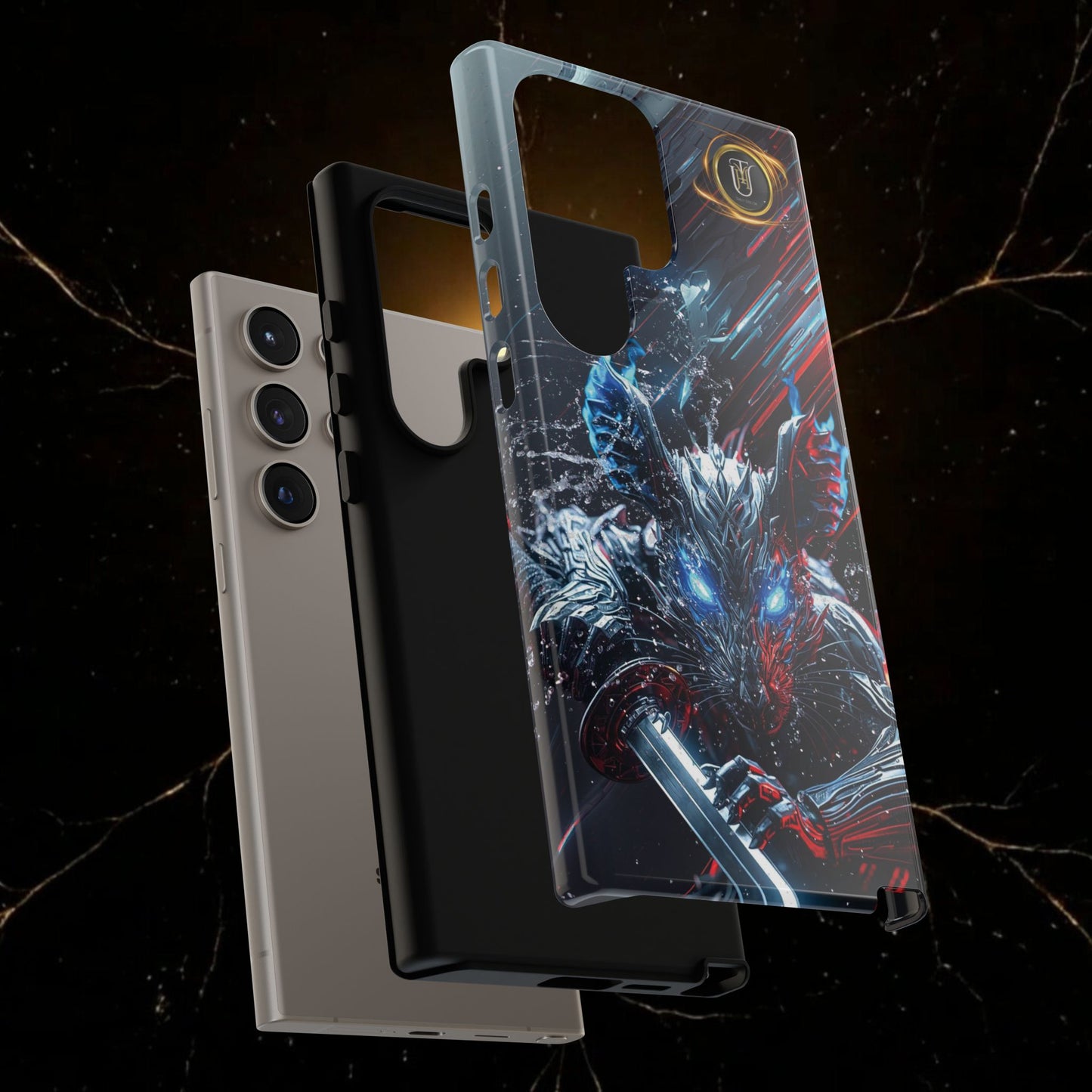 Lunar Metal Rat Samurai Phone Case — Warrior Rodent Armor Design