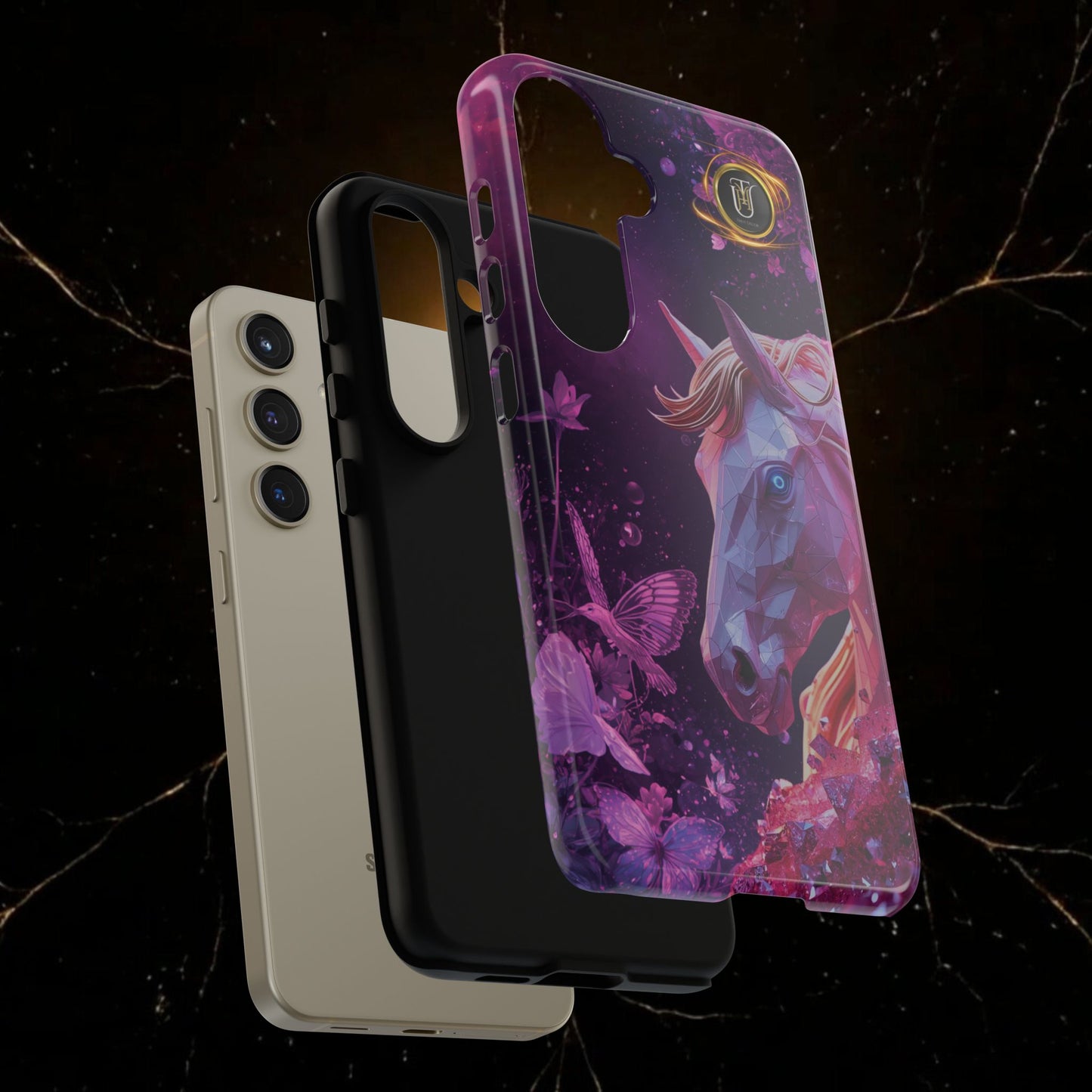 Quantum Pink Lunar Diamond Horse Tough Case — 2026 Pink Horse Phone Case