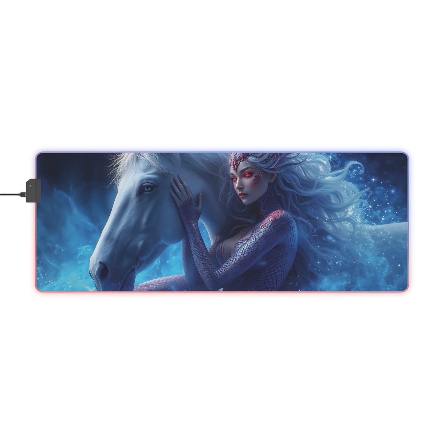 Lady Snake & Horse Lunar Zodiac LED Gaming Mouse Pad