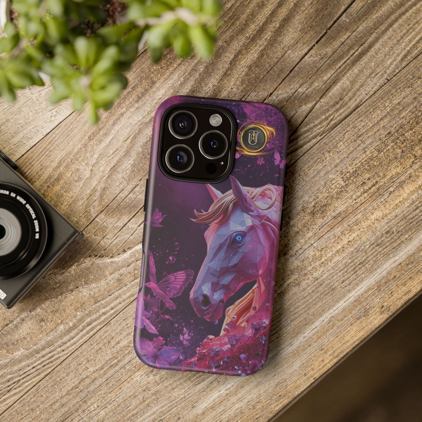 Quantum Pink Lunar Diamond Horse Tough Case — 2026 Pink Horse Phone Case