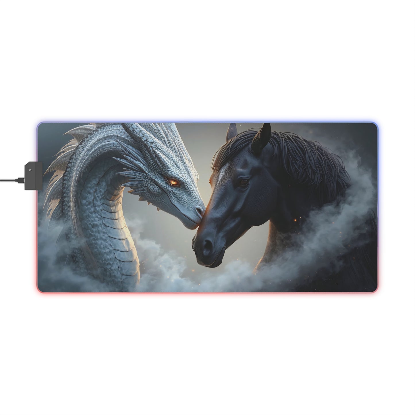 Lady Dragon & Horse Lunar Zodiac LED Gaming Mouse Pad