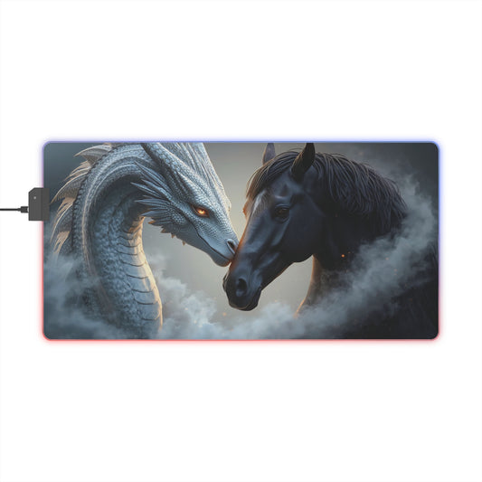 Lady Dragon & Horse Lunar Zodiac LED Gaming Mouse Pad