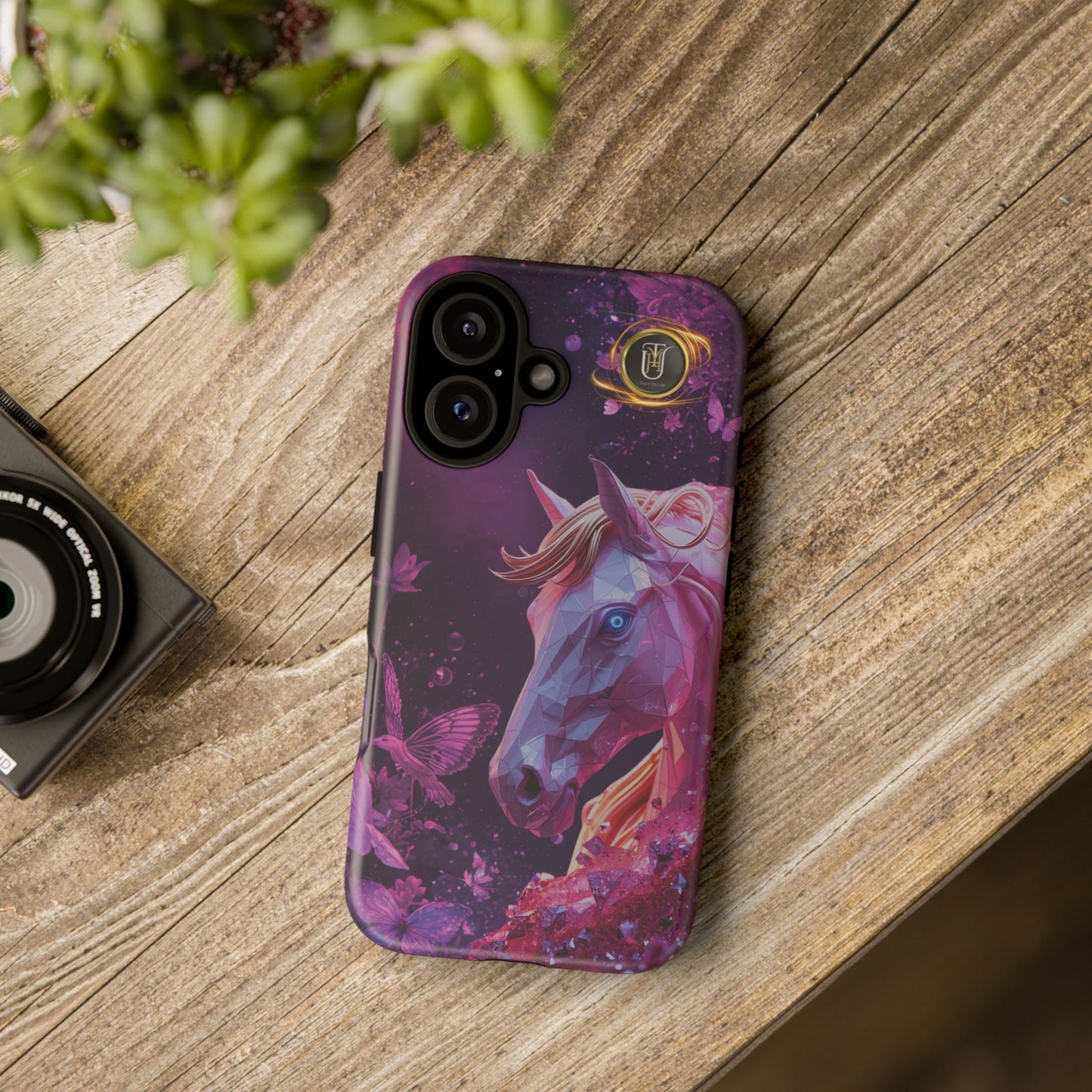 Quantum Pink Lunar Diamond Horse Tough Case — 2026 Pink Horse Phone Case