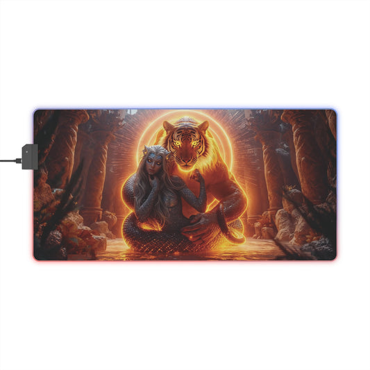 10K Lady Snake & Tiger "The Queen" - LED Gaming Mouse Pad