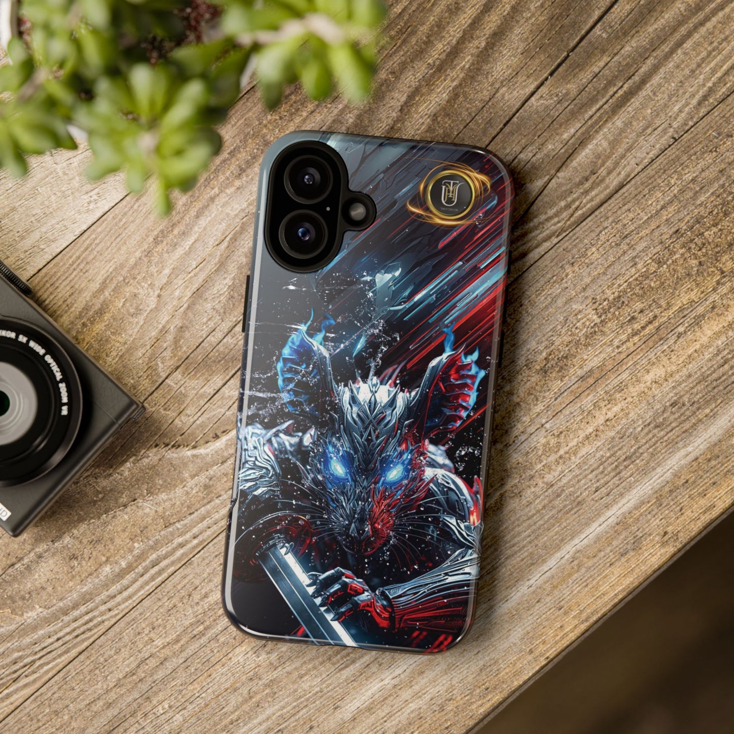 Lunar Metal Rat Samurai Phone Case — Warrior Rodent Armor Design