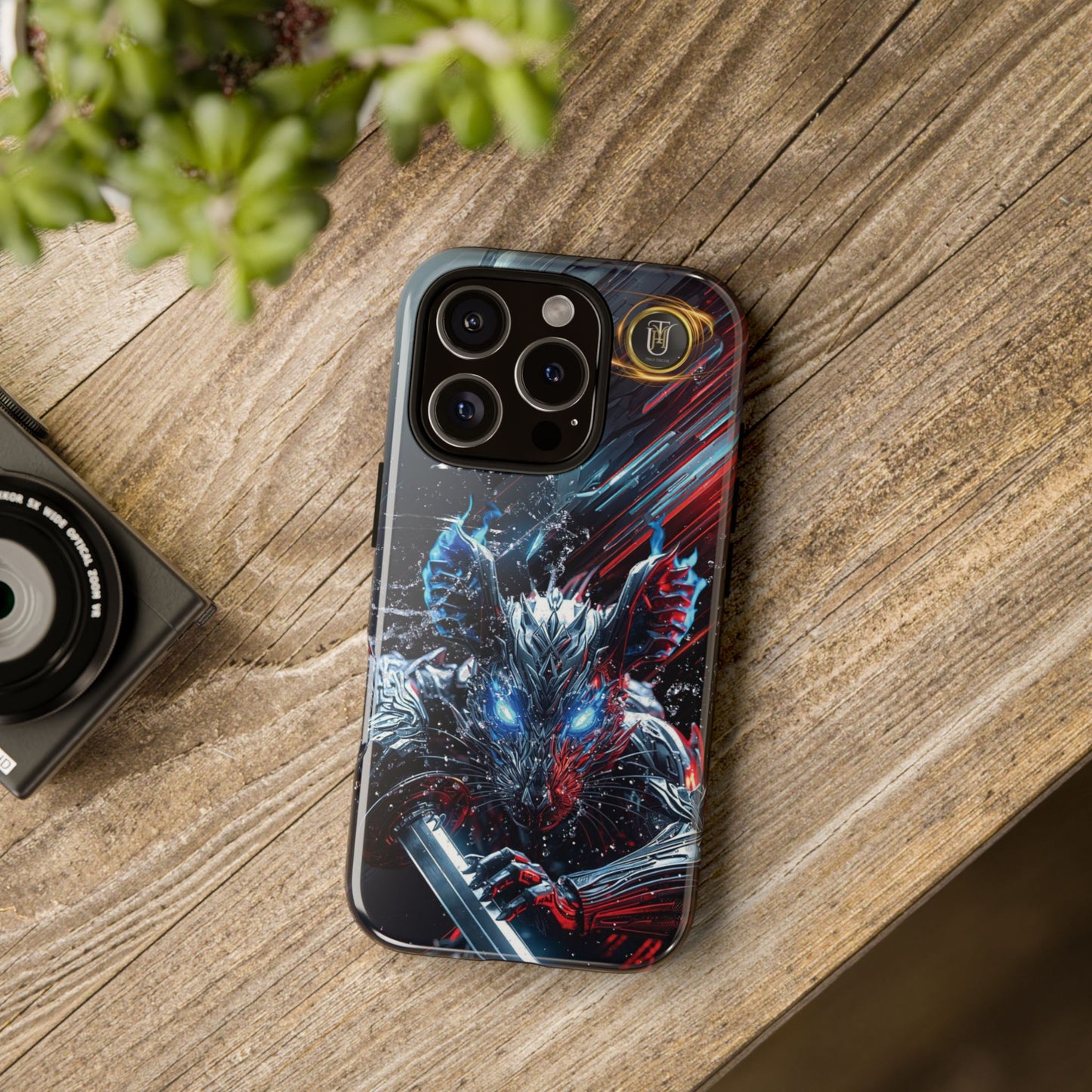 Lunar Metal Rat Samurai Phone Case — Warrior Rodent Armor Design