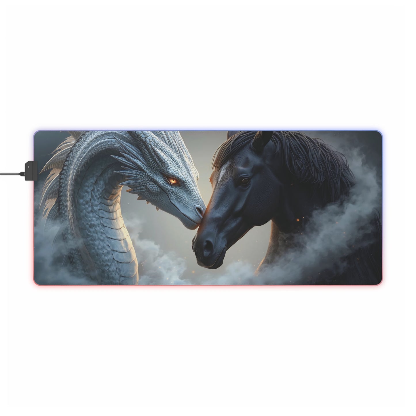 Lady Dragon & Horse Lunar Zodiac LED Gaming Mouse Pad