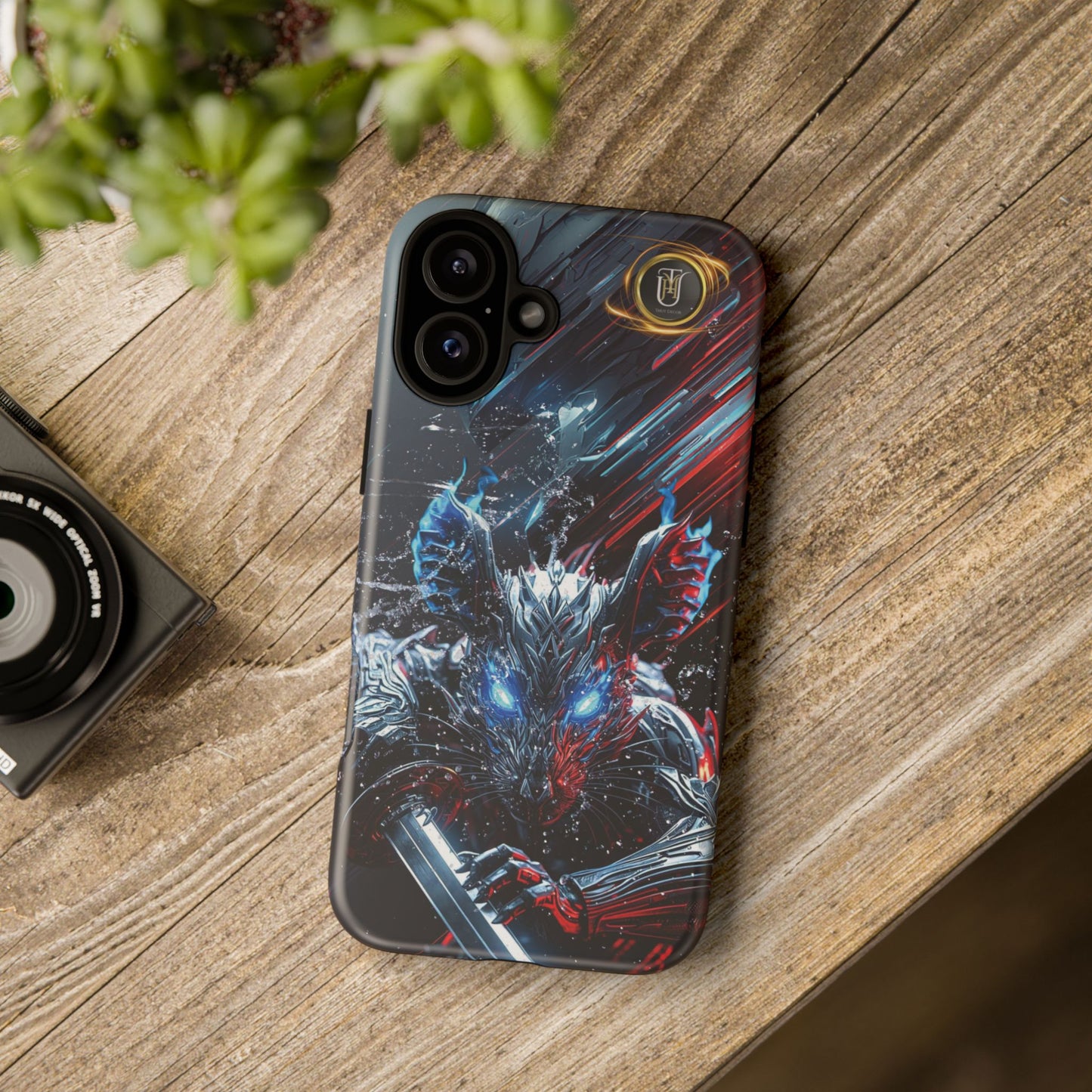 Lunar Metal Rat Samurai Phone Case — Warrior Rodent Armor Design