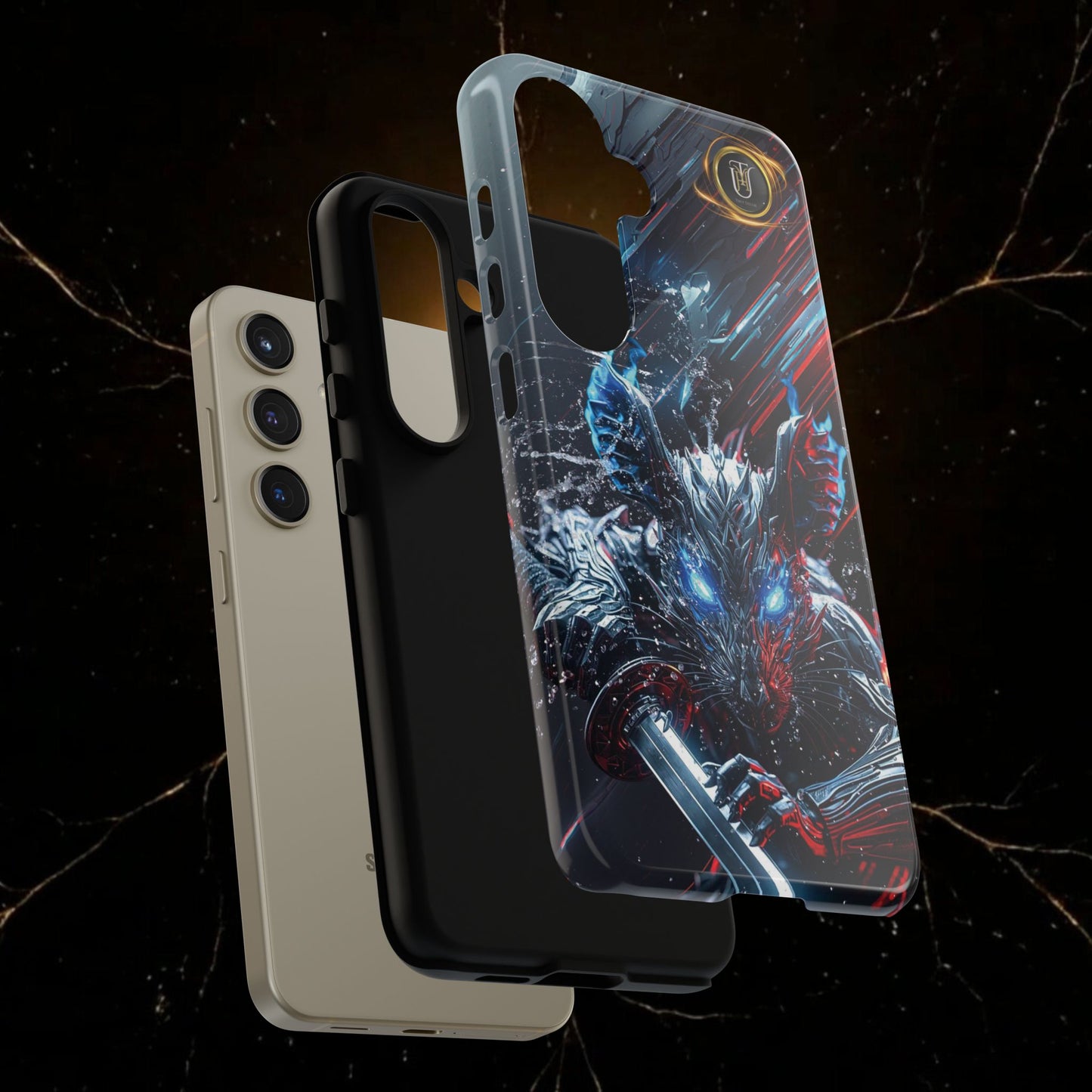 Lunar Metal Rat Samurai Phone Case — Warrior Rodent Armor Design