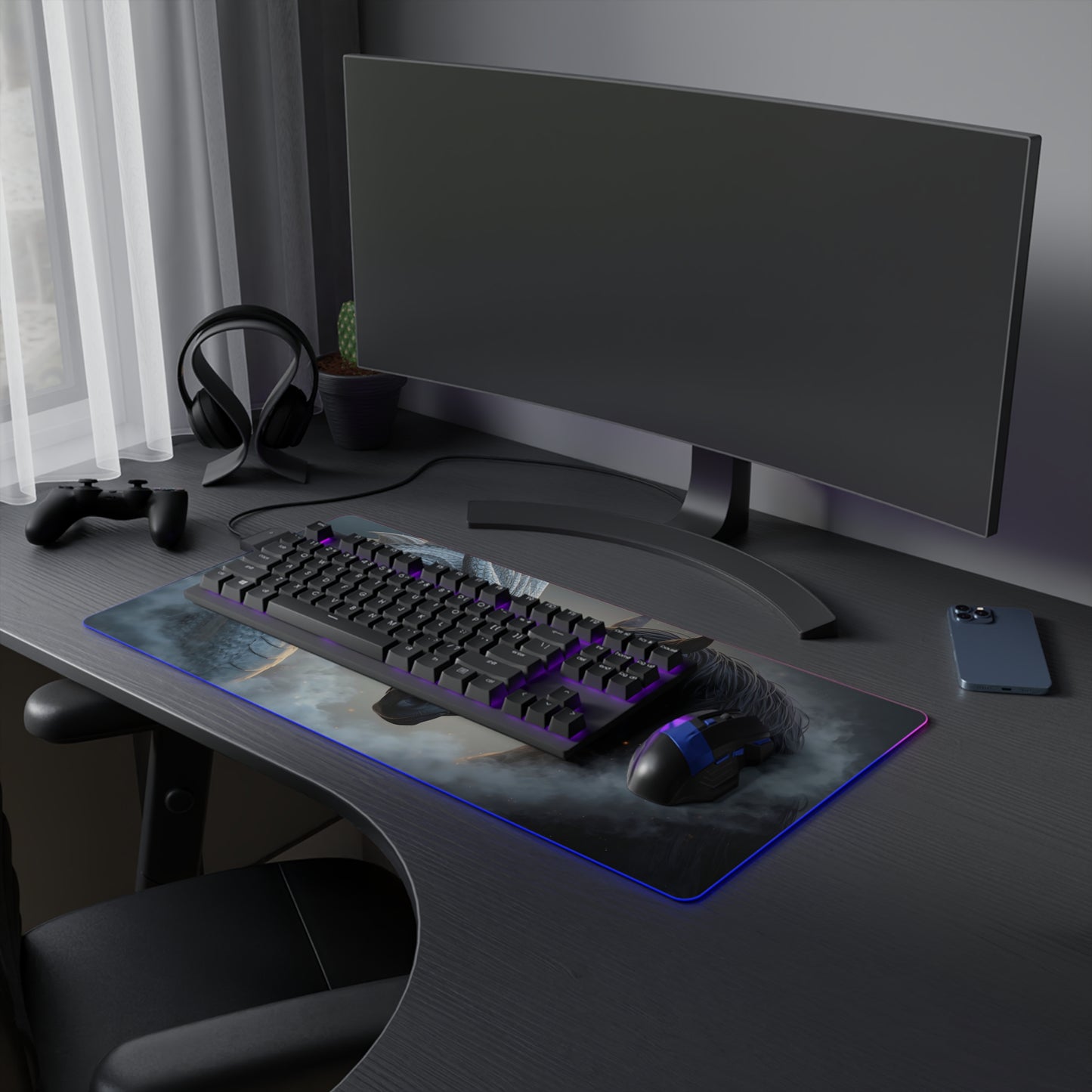 Lady Dragon & Horse Lunar Zodiac LED Gaming Mouse Pad