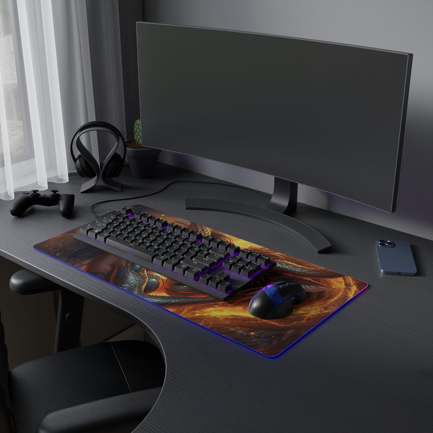 Lady Dragon & Ox Lunar Zodiacs LED Gaming Mouse Pad