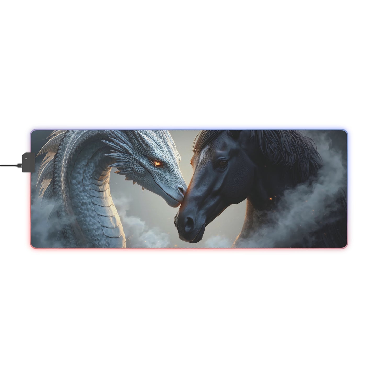 Lady Dragon & Horse Lunar Zodiac LED Gaming Mouse Pad