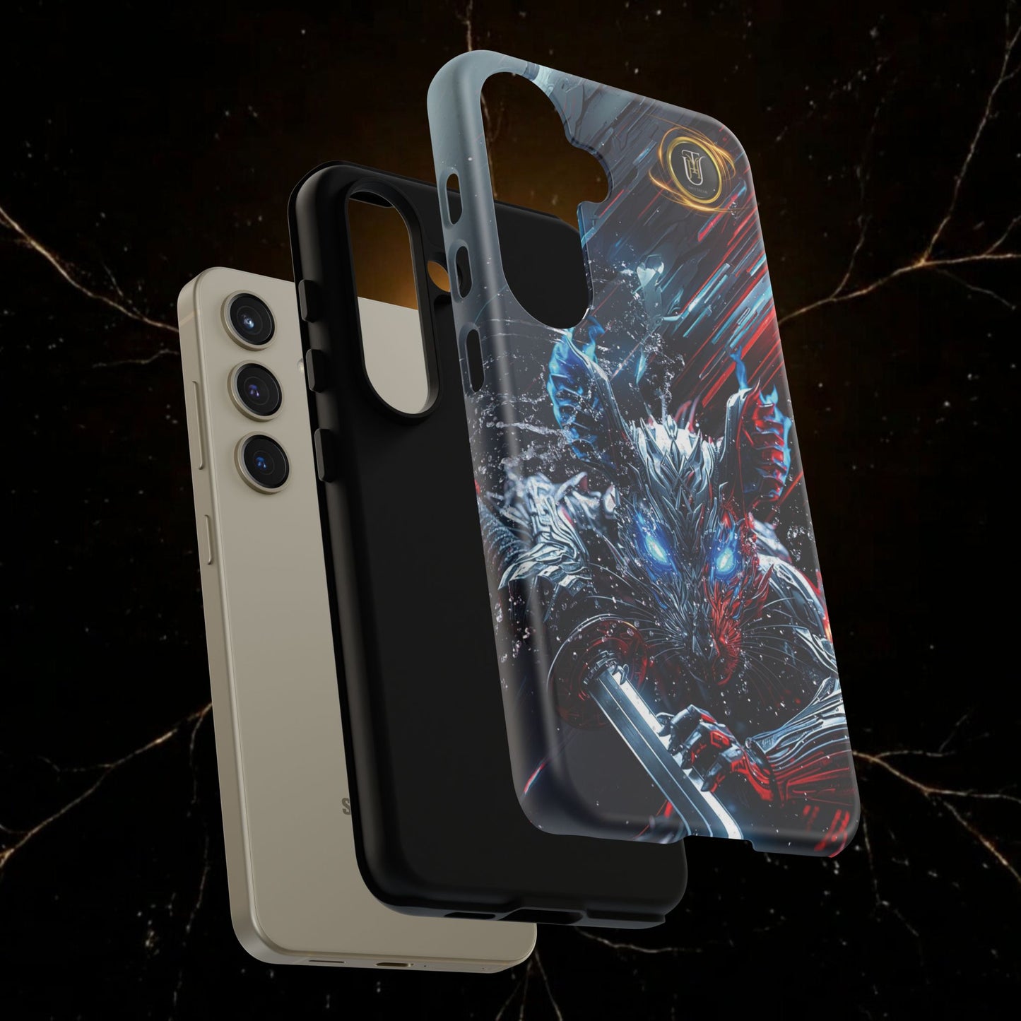 Lunar Metal Rat Samurai Phone Case — Warrior Rodent Armor Design