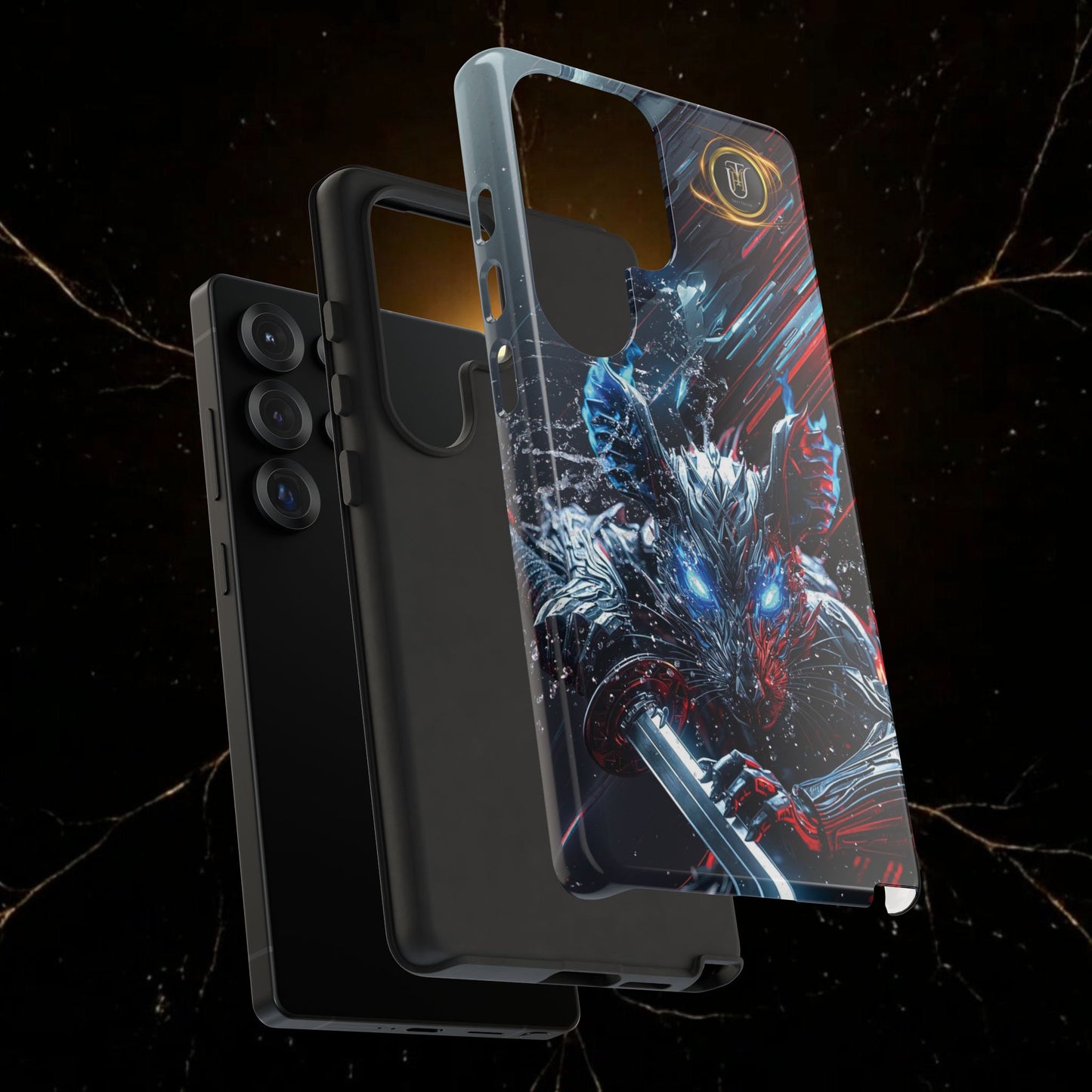 Lunar Metal Rat Samurai Phone Case — Warrior Rodent Armor Design