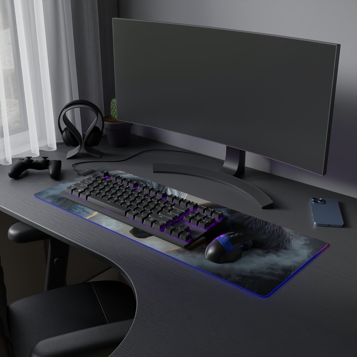 Lady Dragon & Horse Lunar Zodiac LED Gaming Mouse Pad