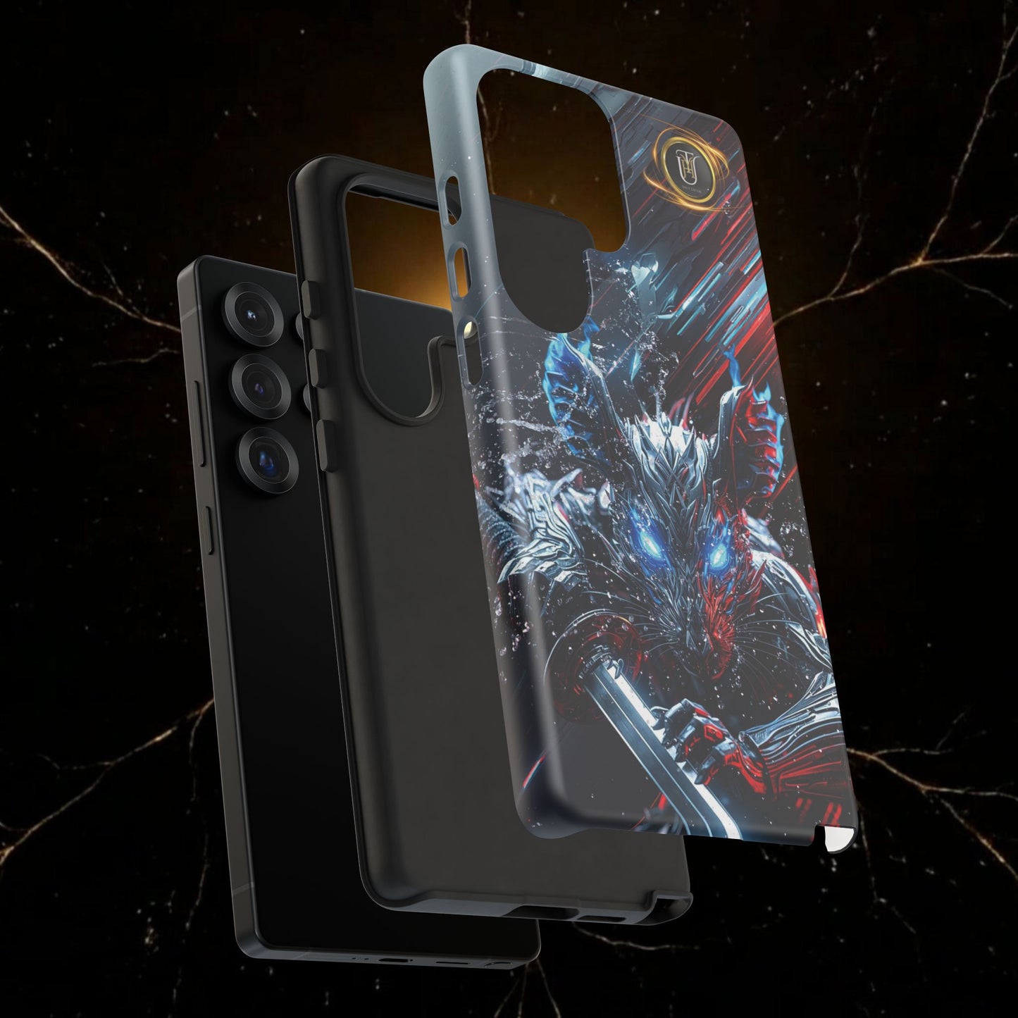 Lunar Metal Rat Samurai Phone Case — Warrior Rodent Armor Design