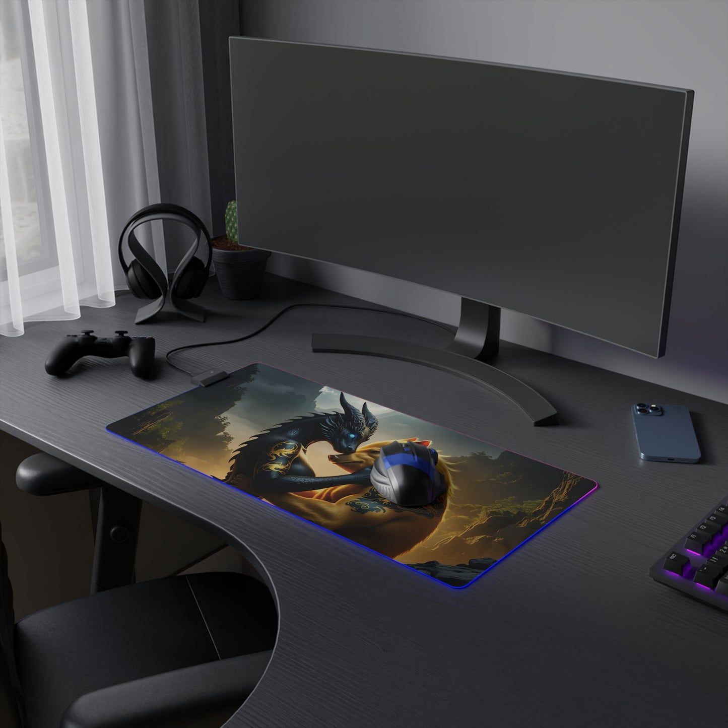 Dragon & Pig Lunar Zodiac LED Gaming Mouse Pad