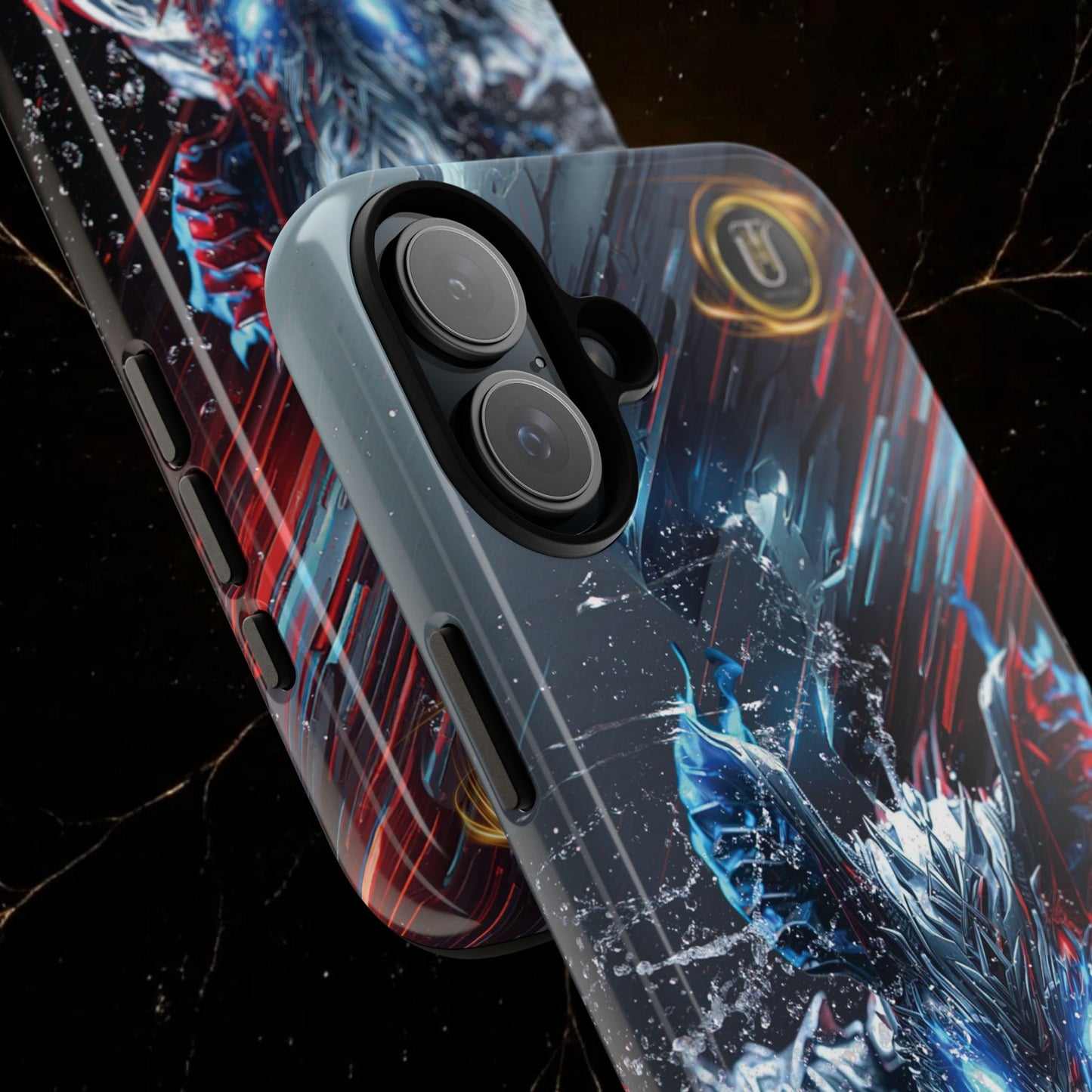 Lunar Metal Rat Samurai Phone Case — Warrior Rodent Armor Design