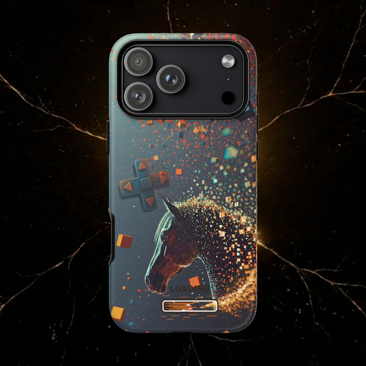 Glitched Lunar Horse Phone Case — Gamer Lucky Totem