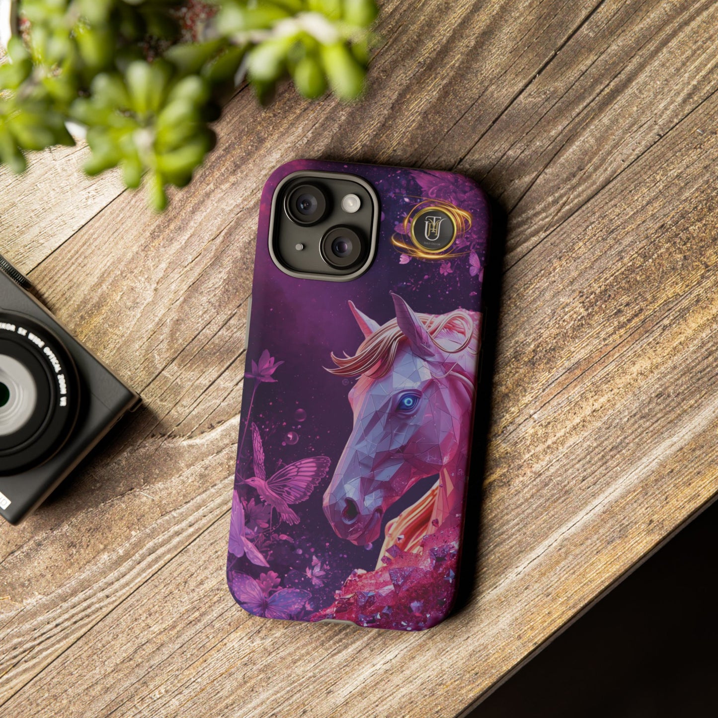 Quantum Pink Lunar Diamond Horse Tough Case — 2026 Pink Horse Phone Case