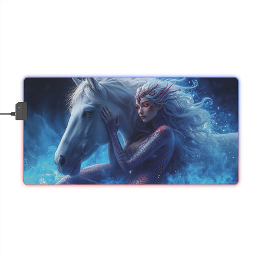 Lady Snake & Horse Lunar Zodiac LED Gaming Mouse Pad