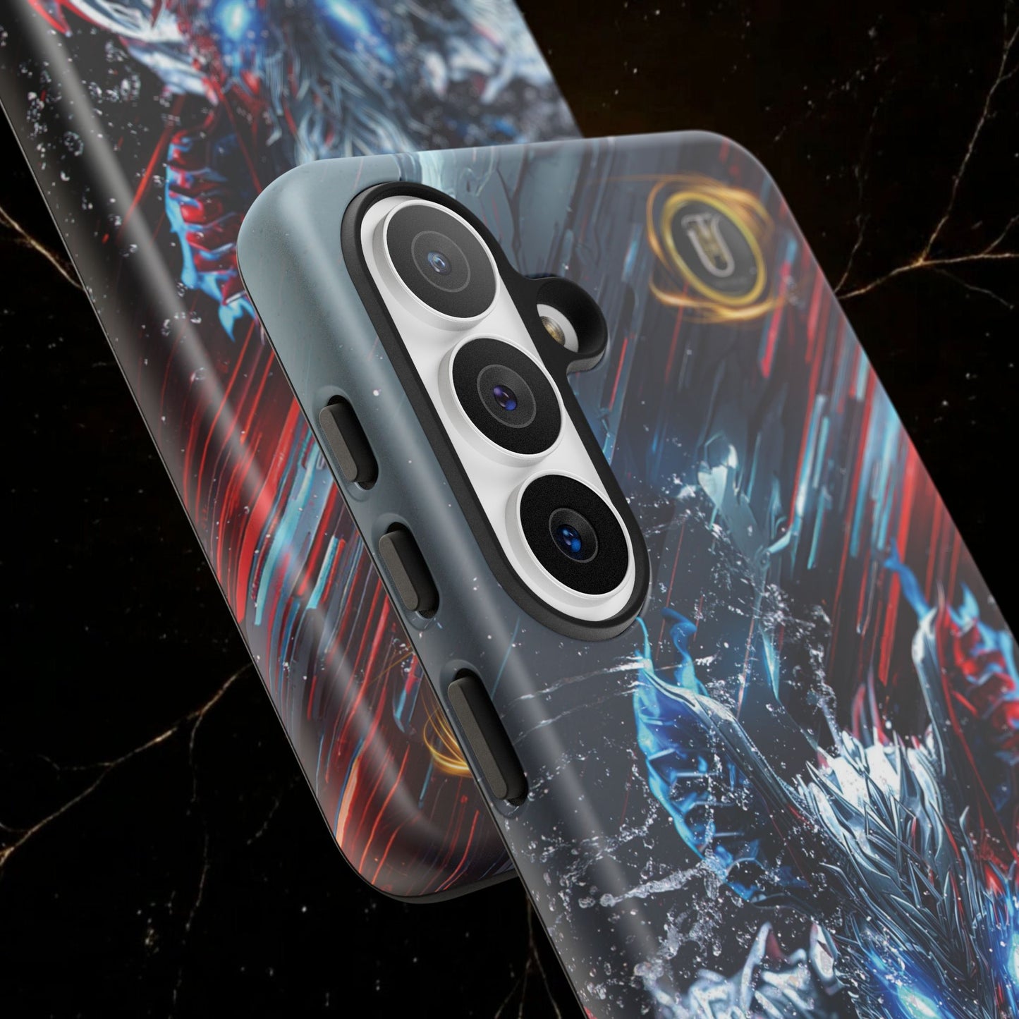 Lunar Metal Rat Samurai Phone Case — Warrior Rodent Armor Design