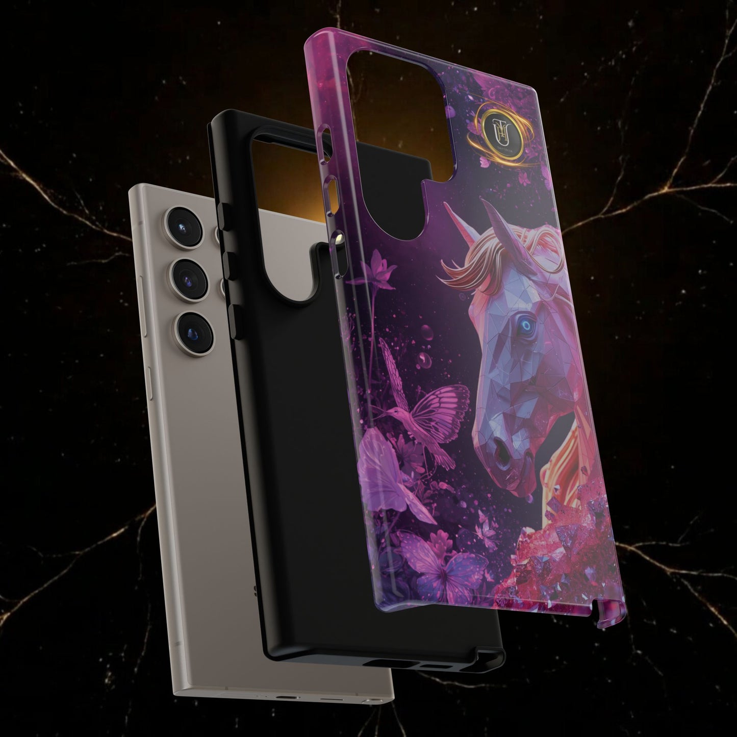 Quantum Pink Lunar Diamond Horse Tough Case — 2026 Pink Horse Phone Case