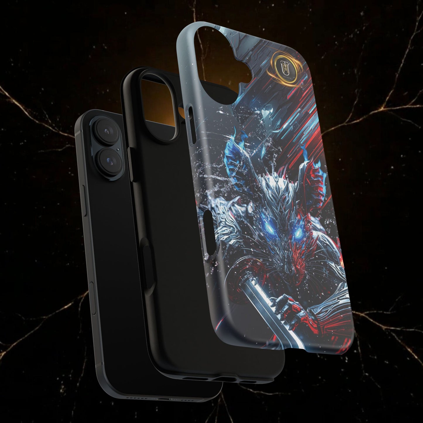 Lunar Metal Rat Samurai Phone Case — Warrior Rodent Armor Design