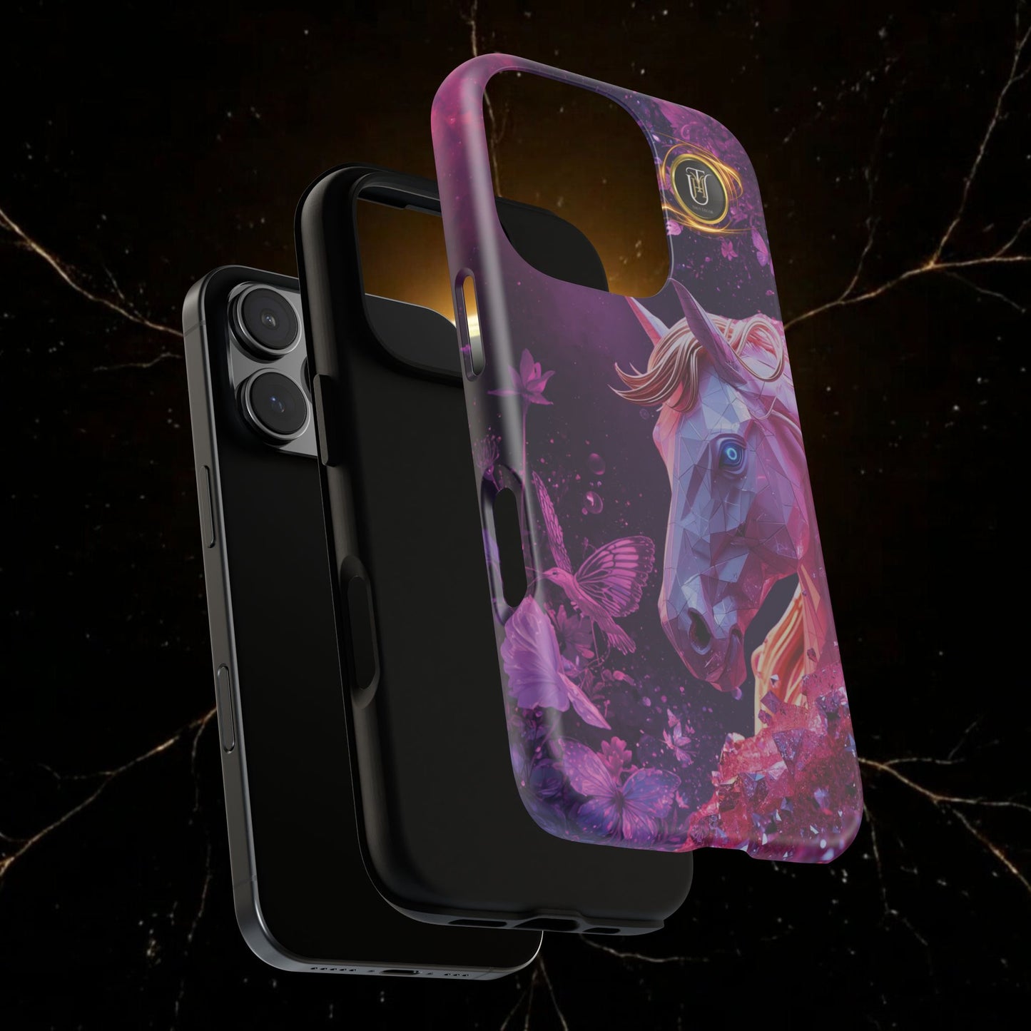 Quantum Pink Lunar Diamond Horse Tough Case — 2026 Pink Horse Phone Case