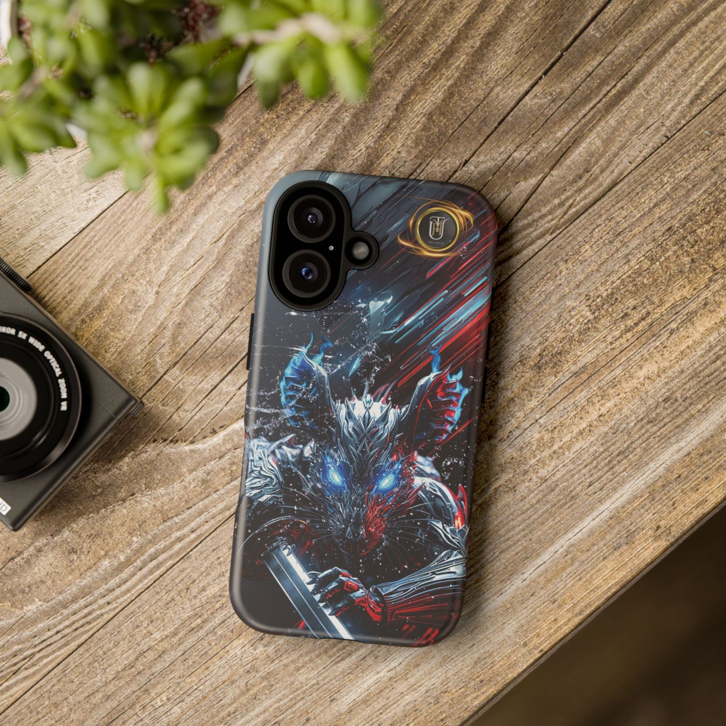 Lunar Metal Rat Samurai Phone Case — Warrior Rodent Armor Design