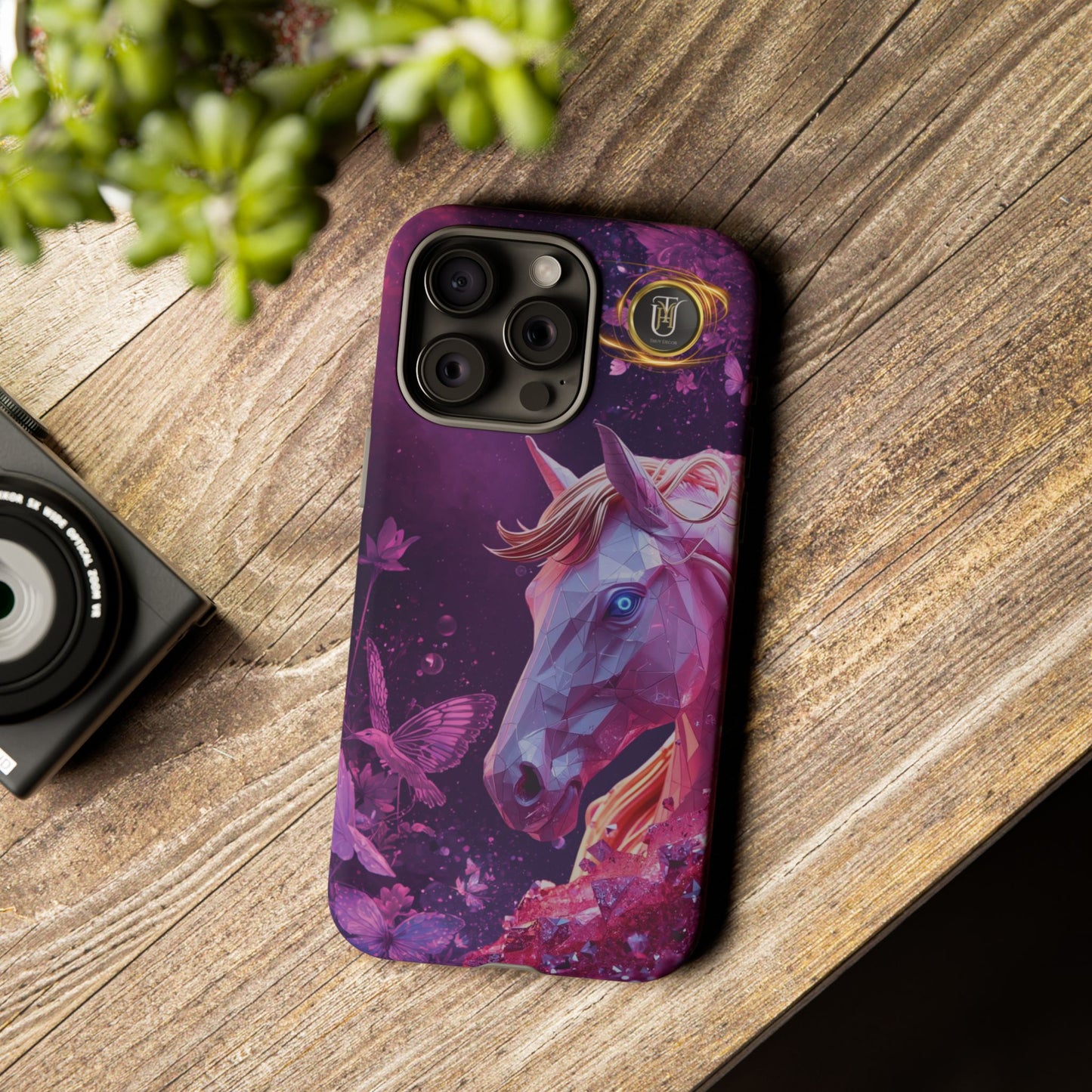Quantum Pink Lunar Diamond Horse Tough Case — 2026 Pink Horse Phone Case