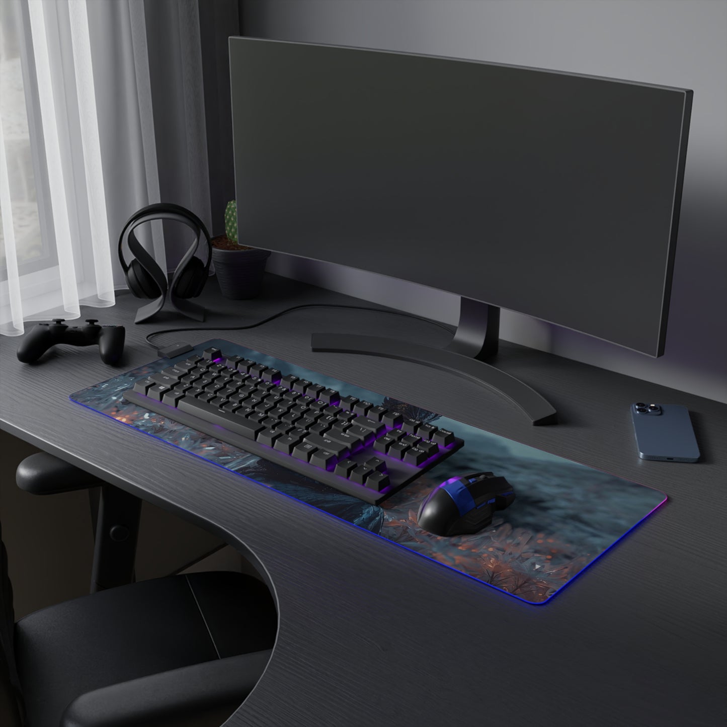 Lady Dragon & Rabbit Lunar Zodiac LED Gaming Mouse Pad — "Sleep My Friend"