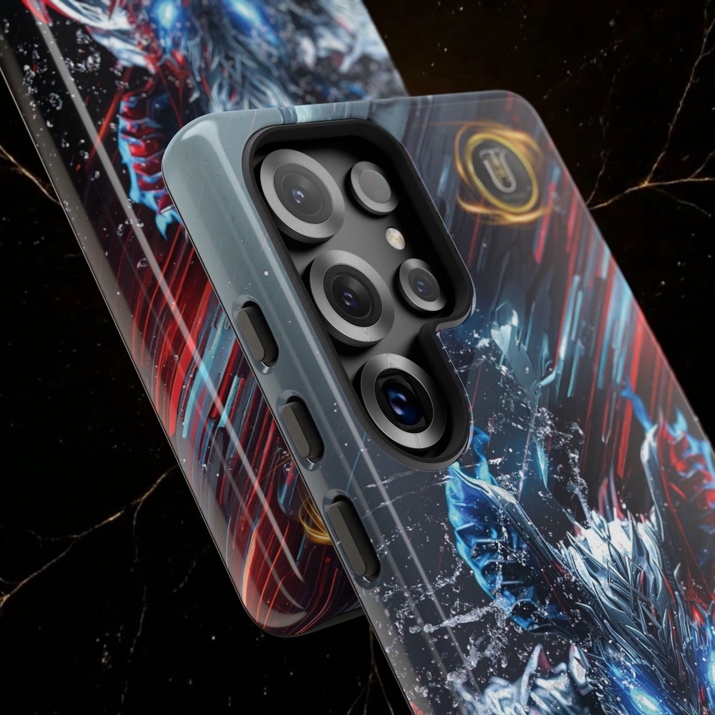 Lunar Metal Rat Samurai Phone Case — Warrior Rodent Armor Design