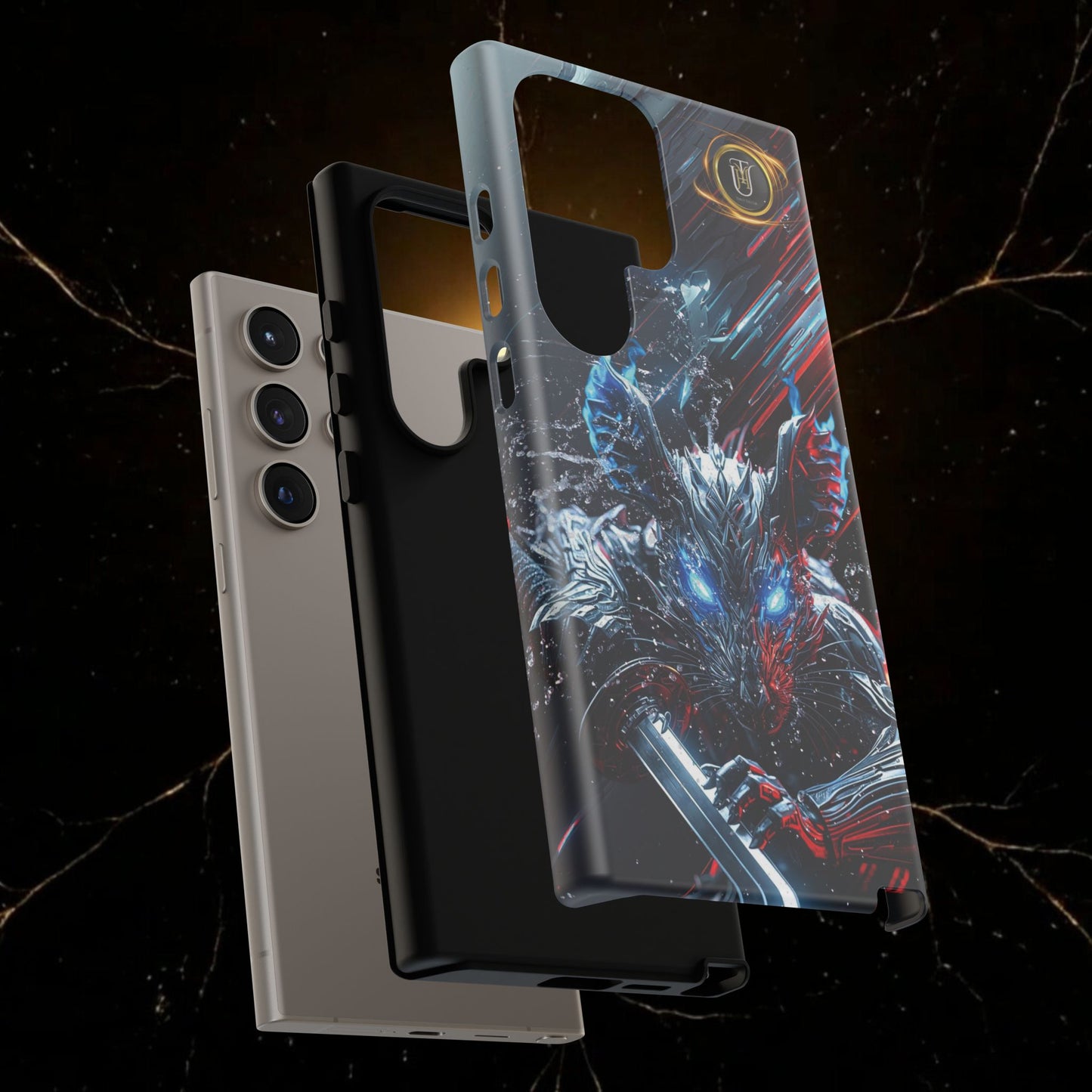 Lunar Metal Rat Samurai Phone Case — Warrior Rodent Armor Design