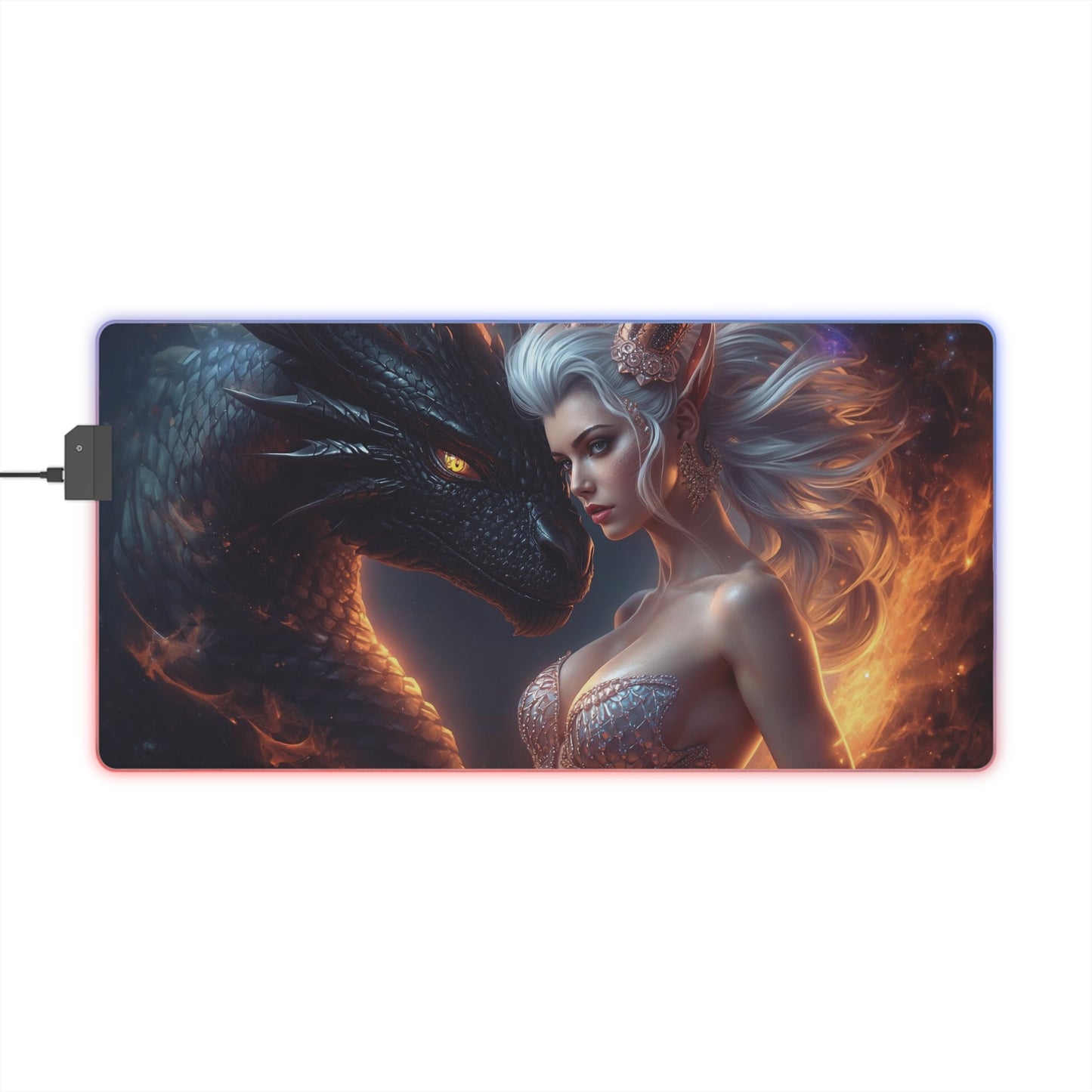 Lady Dragon & Dragon LED Gaming Mouse Pad