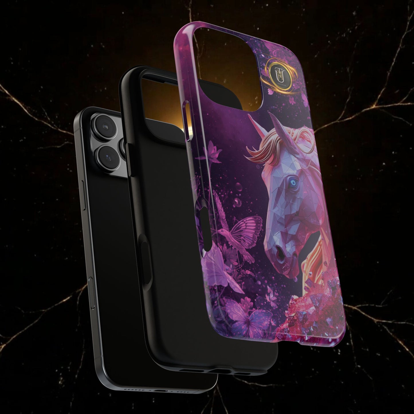 Quantum Pink Lunar Diamond Horse Tough Case — 2026 Pink Horse Phone Case