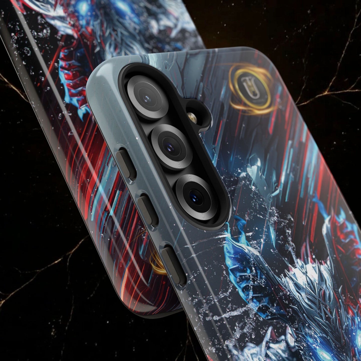 Lunar Metal Rat Samurai Phone Case — Warrior Rodent Armor Design