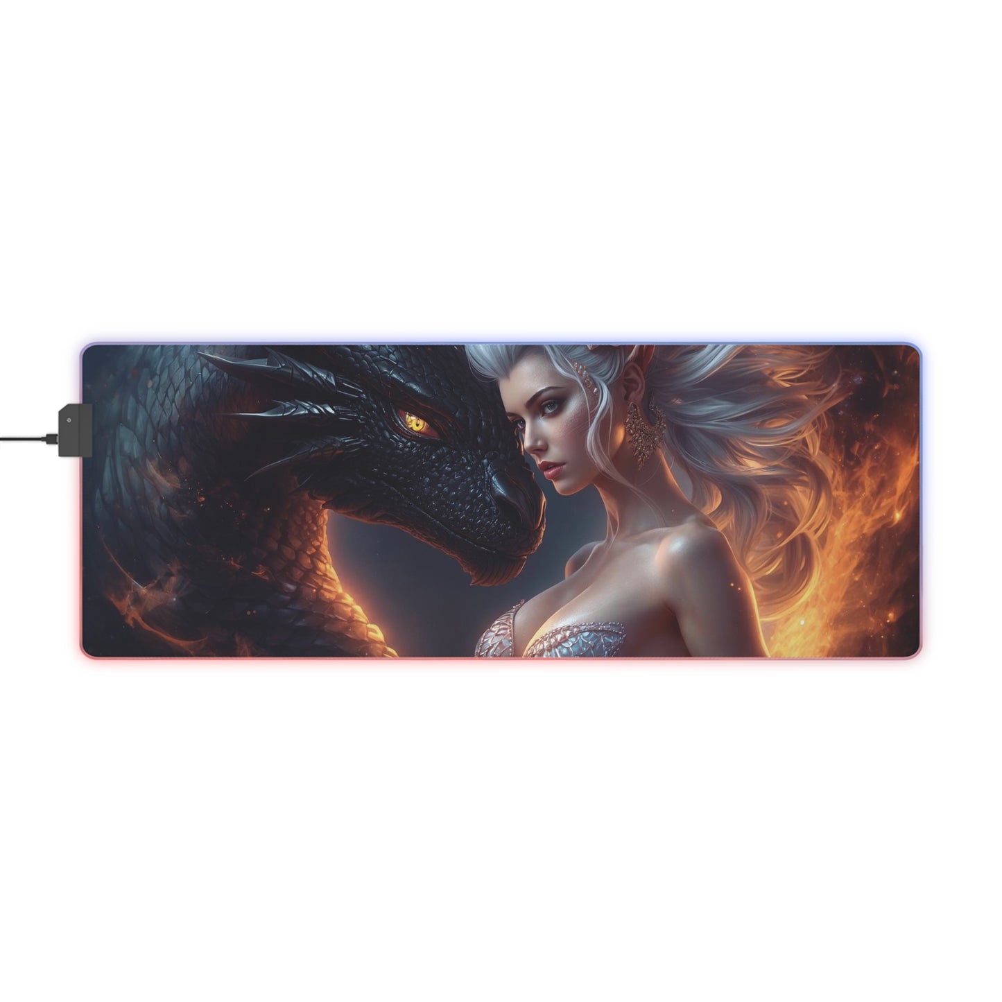 Lady Dragon & Dragon LED Gaming Mouse Pad
